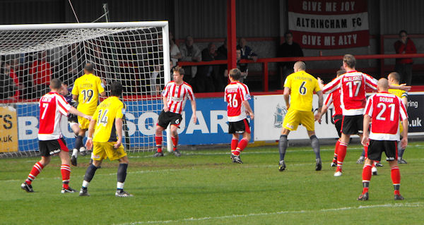 Southend United FC Exiles - Altrincham have a Robin mascot. I don't know  its name though.