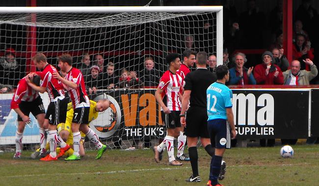 ALDERSHOT, UK. MARCH 22: Rhys Day Captain of Aldershot Town during