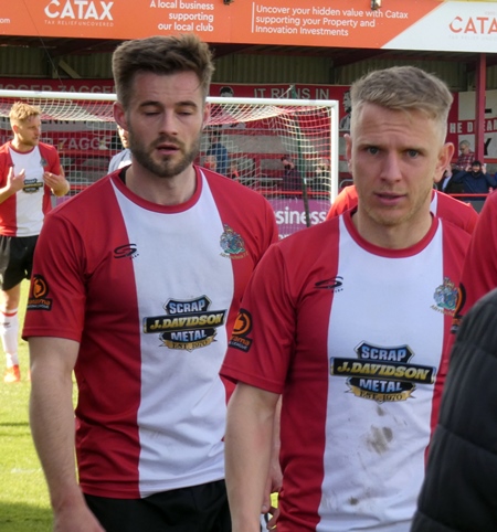 Director Sam Mackenzie congratulates Jordan Hulme on becoming Alty skipper, By Altrincham Football Club